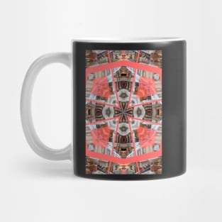 Living Coral Pantone Colour of the Year 2019 pattern decoration with neoclassical architecture Mug